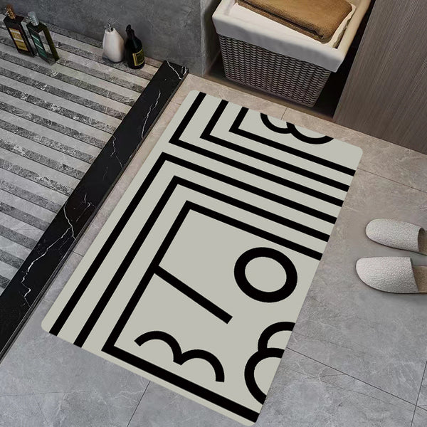 Diatom Mud Bathroom Absorbent Mat - Stylish Patterns, Various Sizes