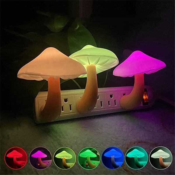 Mushroom LED Night Light Lamp - Automatic Sensor