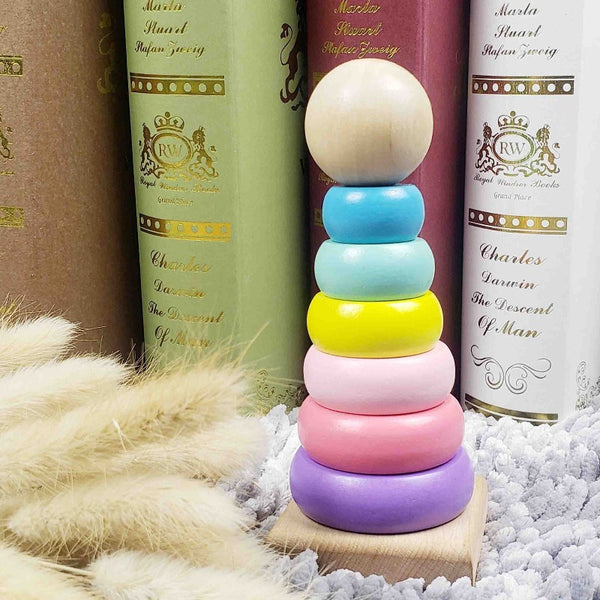 Rainbow Stacking Ring Tower - Educational Wooden Toy