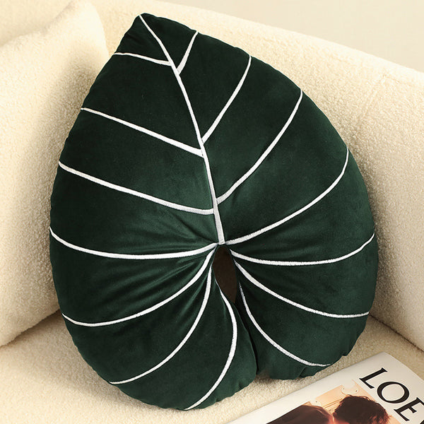 Green Plant Pillow - Philodendron Design, Monstera, Fancy Carp